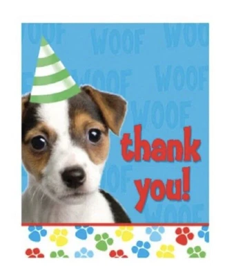 Creative Converting 8 Count Paw-ty Time Thank You Cards 8Ct - Image 1 of 3