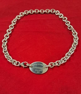 TIFFANY & CO "RETURN TO TIFFANT" STERLING NECKLACE 15" 53.47 GRAMS - Picture 1 of 10