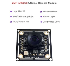 2MP 1080P AR0203 USB Moduł kamery WDR bez zniekształceń 95° FF Mic OTG UVC Kamera internetowa - Zdjęcie 1 z 8