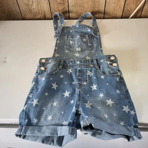 Cat and Jack Girls Medium wash Jeans Bib Shorts. 7/8  - Picture 1 of 6