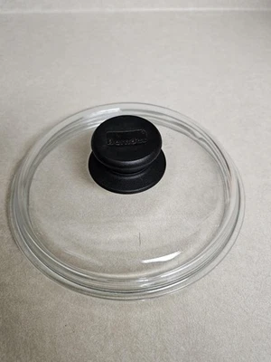 Berndes Pyrex Glass Pot Pan Lid 20 cm Replacement Cover Clear Black Knob Round - Image 1 of 4