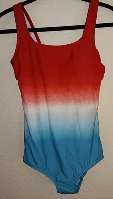 Traje de baño Lands End para mujer talla 2 TALL XS rojo blanco azul 4 de julio 1 pieza Foto 1 de 4