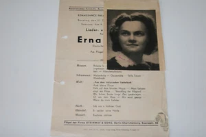 BZ Erna Berger Liederabend  21.12.1947 mit Autogramm - Bild 1 von 1