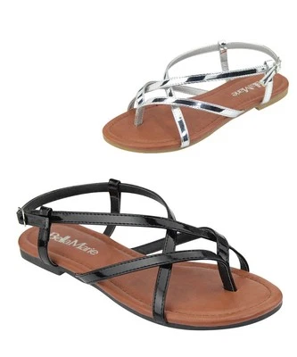 BELLA MARIE KARY-7 Mujer Moda Clásica Planas Tiras Sandalias Zapatos Gladiador  Foto 1 de 4