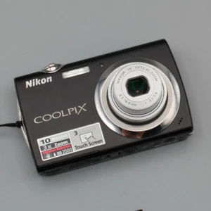 Nikon Coolpix S230 10.0MP Digital Compact Camera Touchscreen Black, Charger - Imagen 1 de 24