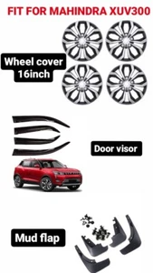Fit For Mahindra XUV 300 Combo Kit With Wheel cover 16 inch ,Door Visor, Mudflap - Picture 1 of 4
