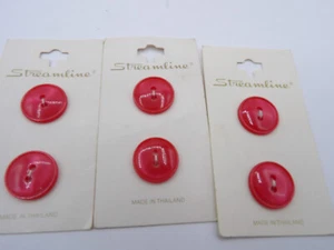 Juego de 3 tarjetas brillantes de 3 tarjetas de colección de 3 botones rojos marca Streamline de 6-2 hoyos de 3 botones rojos marca Streamline - Imagen 1 de 1
