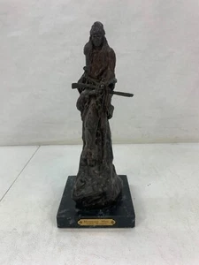 Vintage "Mountain Man" By Frederic Remington Bronze Sculpture Solid Marble Base - Picture 1 of 9