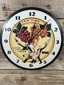 Union Les Vin Selectionnes Dans Votre Verre Orologio da Parete Quarzo Vino Francese Pubblicità - Foto 1 di 11