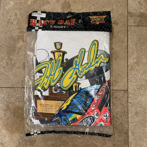 Vintage Jeff Gordon Winston Cup 1995 T-Shirt Adult Size XL White SEALED NEW Cover