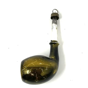 Mercury Glass Christmas Tree Ornament Vintage Pipe Figural German 3.5” - Picture 1 of 7