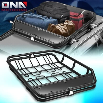 52"x 41" Universal Steel Roof Rack Top Cargo Luggage Carrier Basket Holder Black - Imagem 1 de 4