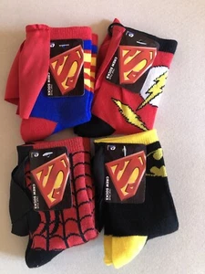 Childerns Socks Super Hero 4 Pack Size S - Picture 1 of 5