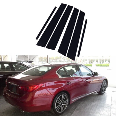 Глянцевые черные стойки стойки наклейки на окна для Infiniti Q50 V37 2014-2023 6 шт. - Изображение 1 из 4