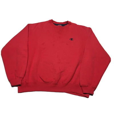 Vintage 90s Champion Sweatshirt Mens Large Red Pullover Hip Hop Streetwear Blank - Image 1 of 4