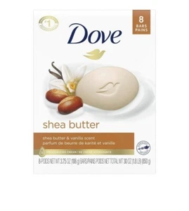 8-Bars Dove Beauty Bar Soap for Softer Skin Shea Butter & Vanilla Scent 3.75 oz - Picture 1 of 1