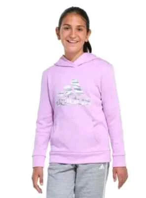 Adidas Girls Size Large 14 Lt Purple Pullover Hoodie Sweatshirt NWT - Image 1 of 4