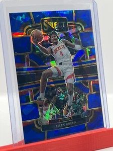 2023-24 Panini Select - Concourse Blue Cracked Ice Prizm #42 Jalen Green - Picture 1 of 2