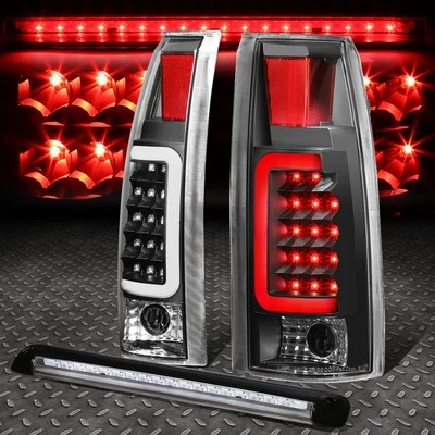 BLACK HOUSING CLEAR 3D LED TAIL+3RD BRAKE LIGHT FOR 92-00 SUBURBAN/TAHOE/YUKON - Image 1 of 4