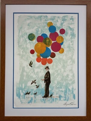 Wayne Cooper "Balloon Salesman" Signed &# Lithograph Framed Art - Изображение 1 из 4