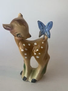 VTG Walt Disney Productions Bambi Blue Butterfly on Tail Figurine Ceramic - Picture 1 of 11