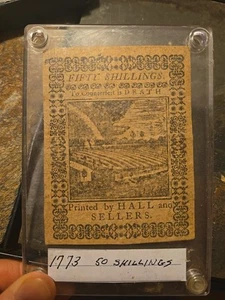 1773 50 Shillings PA PENNSYLVANNIA COLONIAL NOTE - Picture 1 of 10