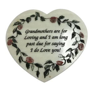 Grandmother Heart Shaped Soapstone Trinket Box W/Lid Handcrafted In Tennessee - Picture 1 of 4