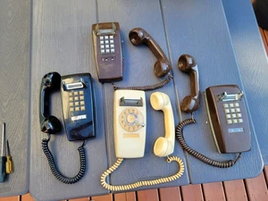 Lot of 4 ITT/Comdial Wall Telephones, Brown, Beige, Black. As is UNTESTED - Picture 1 of 24