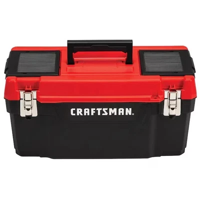 Craftsman 20 In Red Plastic Lockable Tool Box Portable Storage Organizer Tray - Image 1 of 4