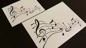 Musica Note Musicali Chiave Simboli Festa Evento Decorazione Aerografo Vernice Stencil - Foto 1 di 6