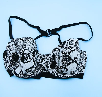 Top de bikini de natación push-up con aros estampado de serpiente azul Victoria's Secret 32DD VS nuevo Foto 1 de 4