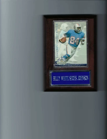 BILLY WHITE SHOES JOHNSON PLAQUE HOUSTON OILERS FOOTBALL NFL   C Cover