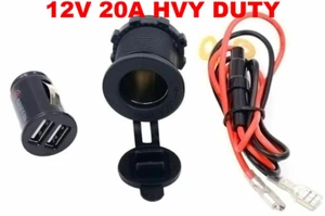 MARINE 12V 20A Dual USB Port Waterproof Motorcycle/Boat/ATV Charger Adapter - Picture 1 of 6
