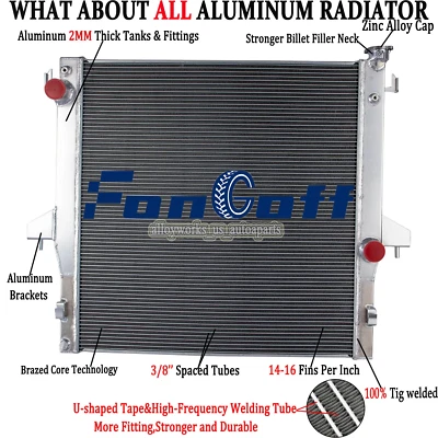 For 2003-2010 07 Dodge RAM 2500 3500 Pickup 5.9L 6.7L L6 DIESEL 2 Core Radiator Foto 1 de 4