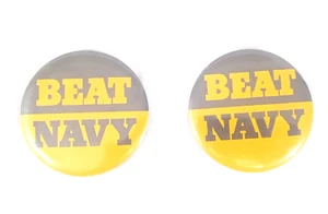 "BEAT NAVY" Lot of 2 University College Football Pin Button Academy - Picture 1 of 3