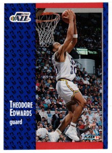 Theodore 'Blue' Edwards - Utah Jazz (NBA) 1991-92 Fleer # 199 MT