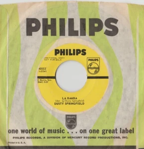 DUSTY SPRINGFIELD La Bamba 45 RECORD NEAR MINT DJ PROMO w/ sleeve - Picture 1 of 1