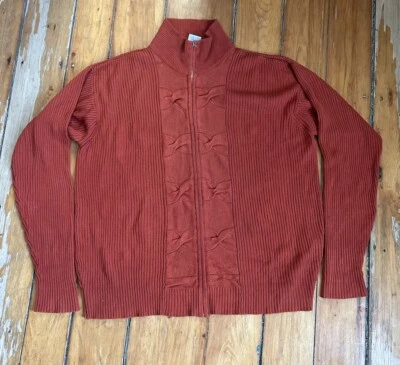 Vintage Coogi Australia Sweater Jacket Zip Up Silk Wool  Size 2XL XXL Orange - Image 1 of 4