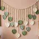 1Pc Boho Green Leaves Garland Macrame Tapestry Wall Ar Hanging Home Decor