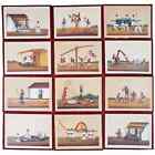 A Set of 12 Antique Indian Company School Miniature Paintings