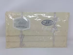 Wamsutta Supercale Plus Ivory with Lace Edge Double FLAT Sheet 200 Thread Count - Picture 1 of 5