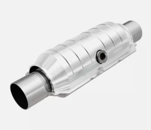 MagnaFlow 51355 Univ 2.25in Inlet/Outlet Center/Center Round Catalytic Converter - Picture 1 of 7