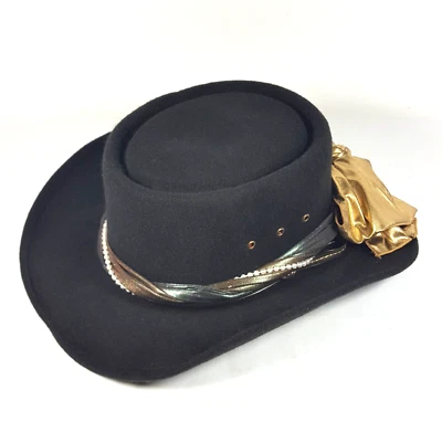 Vintage Pigalle Women's Western Cowboy Cowgirl Hat Black Wool Felt Medium - Image 1 of 4