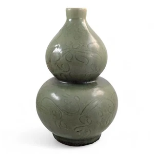 Chinois Longquan Faïence Vert Double Gourde Vase, Song Dynastie - Picture 1 of 11