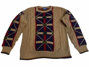 Pendleton Sweater Cable Knit Vintage Lobo Heavy Size Large L Made In USA Read! - Picture 1 of 8
