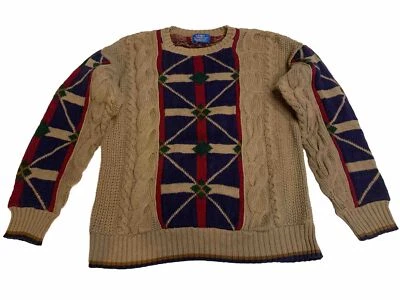 Pendleton Sweater Cable Knit Vintage Lobo Heavy Size Large L Made In USA Read! - Image 1 of 4