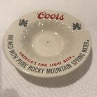 Ceramic COORS BEER Promotional Ashtray Plate 1970's Vintage