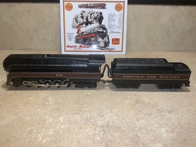 NORFOLK AND WESTERN 4-8-4 DIE CAST STEAM LOCO & TENDER PROTO-SOUND O SCALE - Image 1 of 4