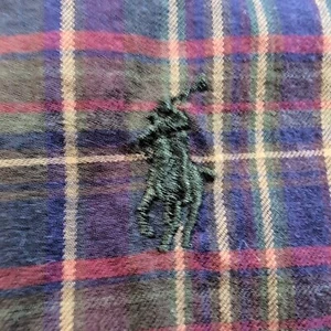 CAMISA RALPH LAUREN PARA HOMBRE M MANGA LARGA A CUADROS 100 % ALGODÓN púrpura + verde T13 - Imagen 1 de 6
