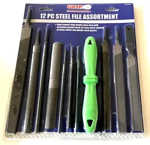 12pc GRIP TOOLS HEAVY DUTY STEEL FILE RASP AND BASTARD SET METAL WOOD 30060 - Picture 1 of 1